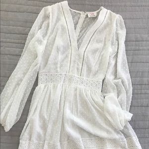 White Lace long sleeve summer dress